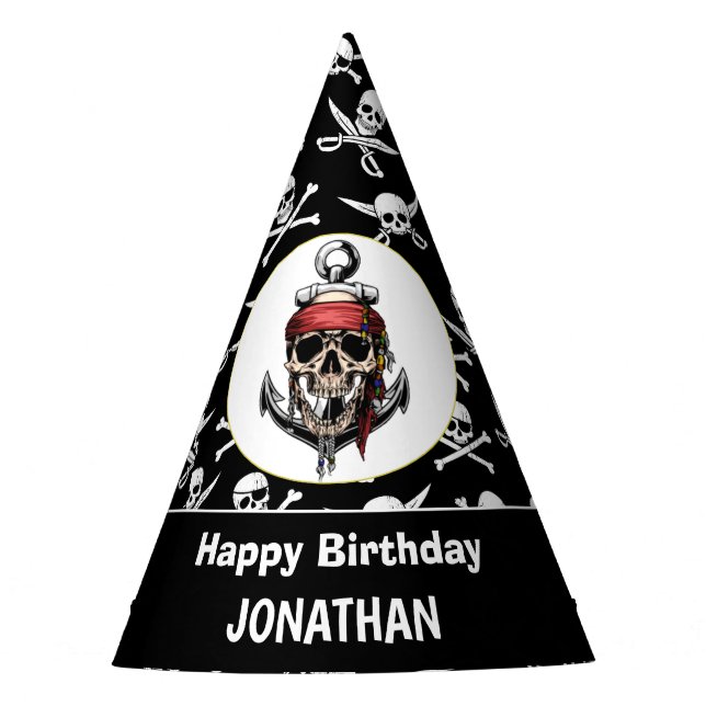 Pirate Thema Party Erwachsene Skull. NAUTISCH Partyhütchen (Vorderseite)