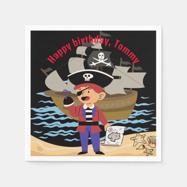 Pirate thematisch unterhaltsame Papierserviette/ S Serviette (Vorderseite)