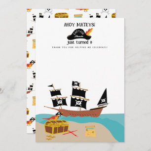 Pirate Thème Anniversaire Merci