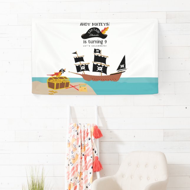 Pirate Theme Birthday Party Banner (Insitu)