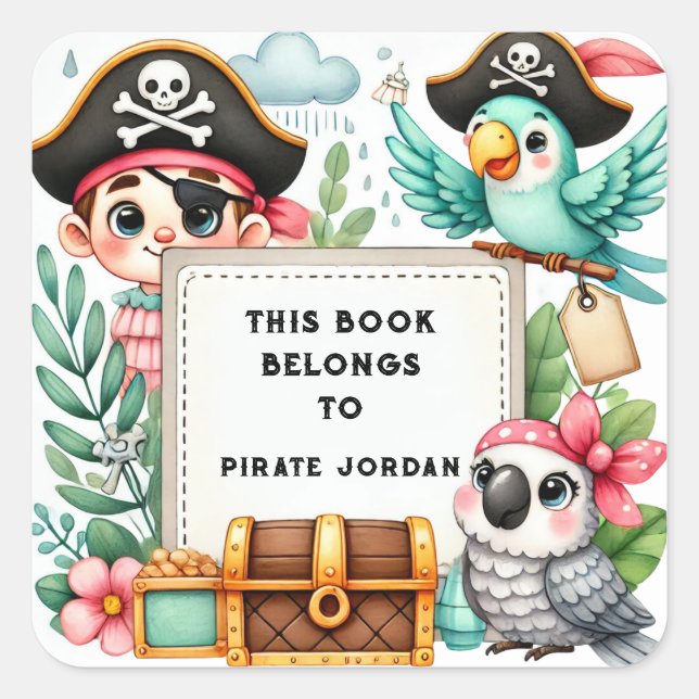Pirate Theme "Ce livre appartient au Étiquette Pir (Devant)