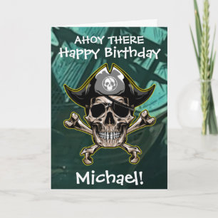 Pirate thème fête adulte capitaine bateau Carte