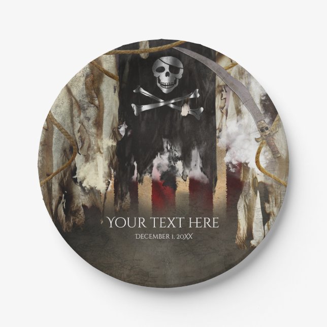 Pirate Theme Geburtstag oder Bachelor Party Pappteller (Vorderseite)