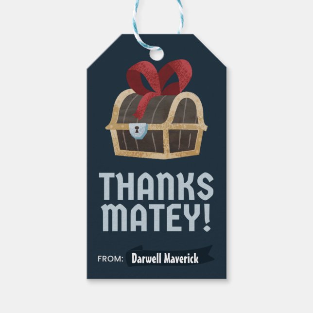 Pirate Theme Geburtstagsgeschenk-Tag Geschenkanhänger (Vorderseite)