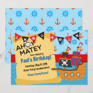 Pirate Thème Invitations Anniversaires