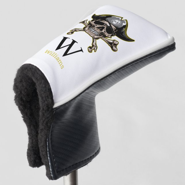 Pirate theme Party Adult Skull Monogram   Golf Headcover (3/4 Vorderseite)
