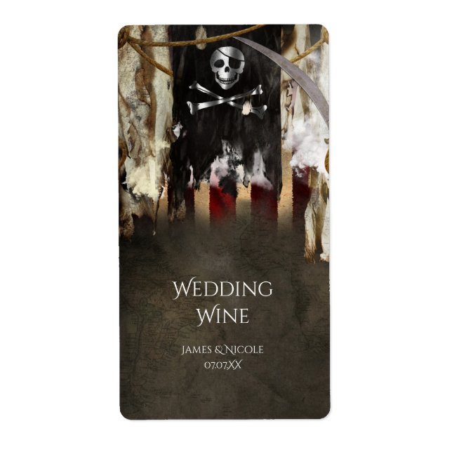 Pirate Theme Party Wine Labels (Vorne)