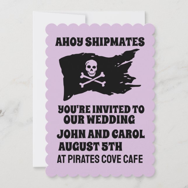 PIRATE THEME WEDE Zolleinladungen Einladung (Vorderseite)