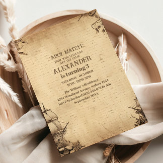 Pirate Themed Birthday Party Einladung