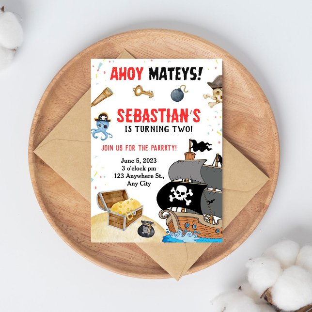 Pirate Themed Geburtstagsparty Einladung (Von Creator hochgeladen)