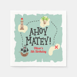 Pirate Treasure Karte Geburtstag Serviette