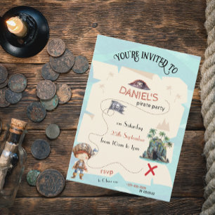 Pirate Treasure Karte Kinder Party Einladung
