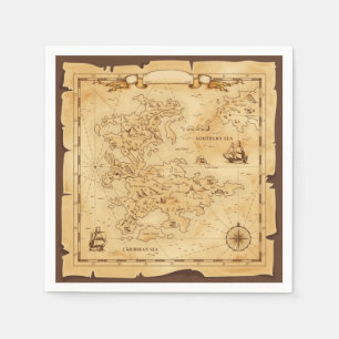 Pirate Treasure Karte Serviette