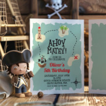 Pirate Treasure map Birthday Einladung
