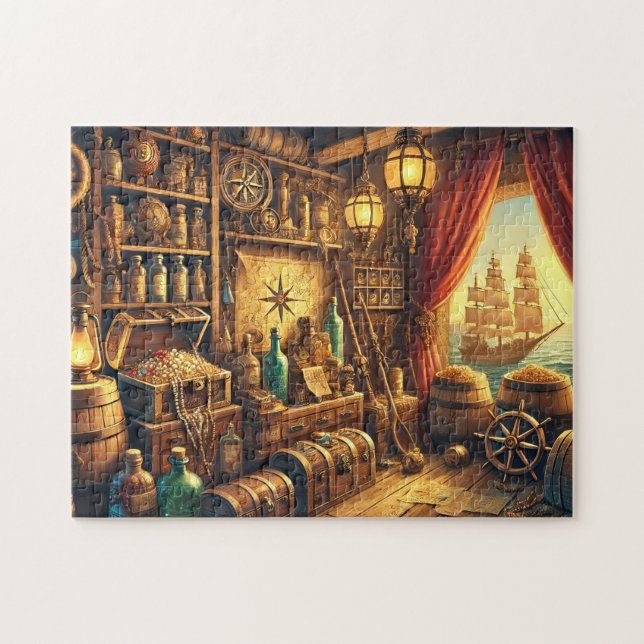 Pirate Treasure Room Nautical Gold & Maps (Horizontal)