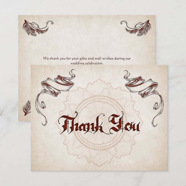 Pirate Treasure Wedding Dankeskarte (Vorne/Hinten)