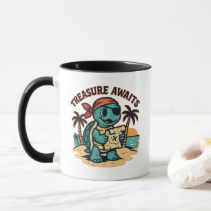 Pirate Turtle mit Schatzkarte Tasse
