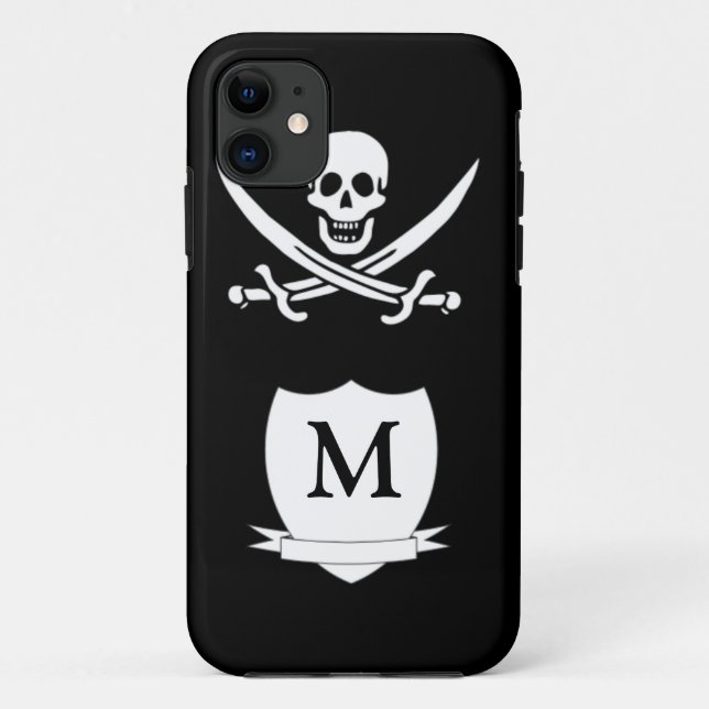 Pirate und Monogramm Case-Mate iPhone Hülle (Rückseite)
