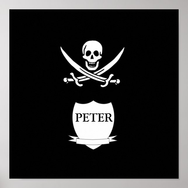 Pirate und Monogramm Poster (Vorne)
