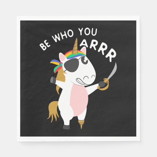 Pirate Unicorn Serviette (Vorderseite)