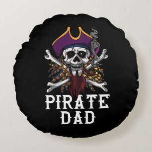 Pirate Vater Skull Sailor Crossbones Fathers Rundes Kissen