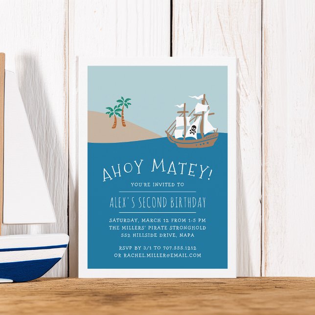 Pirate Voyage | Invitation du Anniversaire de enfa (Créateur téléchargé)