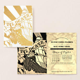 Pirate Wedding Gold Foil Pass Foil Card Folienkarte