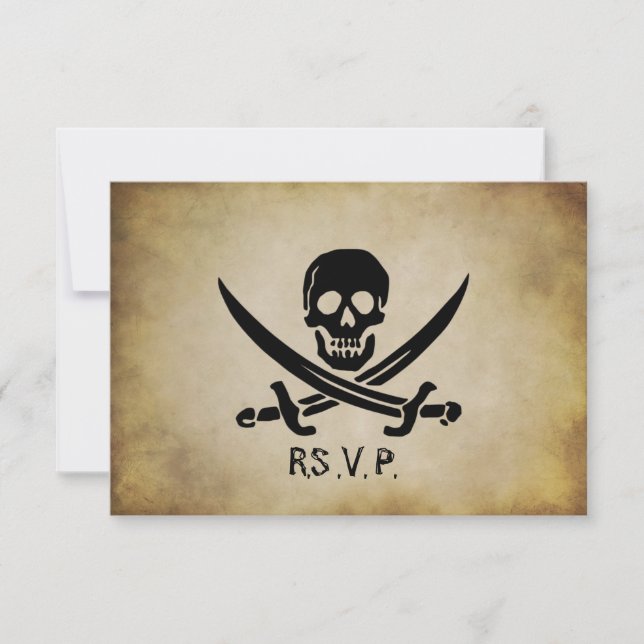 Pirate Wedding RSVP Response Card (Vorderseite)