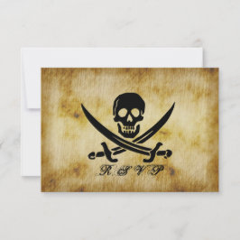 Pirate Wedding RSVP Response Card Karte