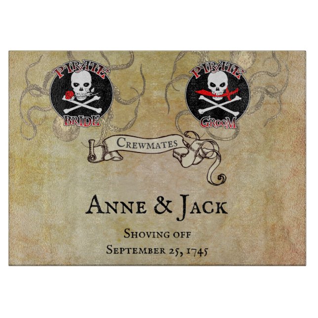 Pirate Wedding Schneidebrett (Vorderseite)