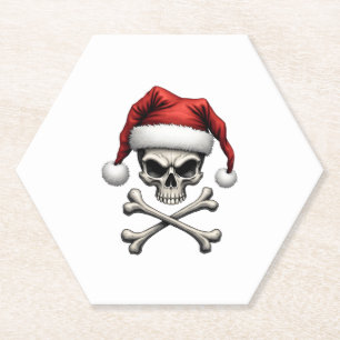 Pirate Weihnachten Totenkopf & Kreuzknochen Santa Untersetzer