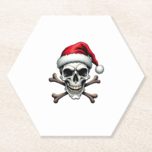 Pirate Weihnachten Totenkopf und Kreuzknochen Sant Untersetzer