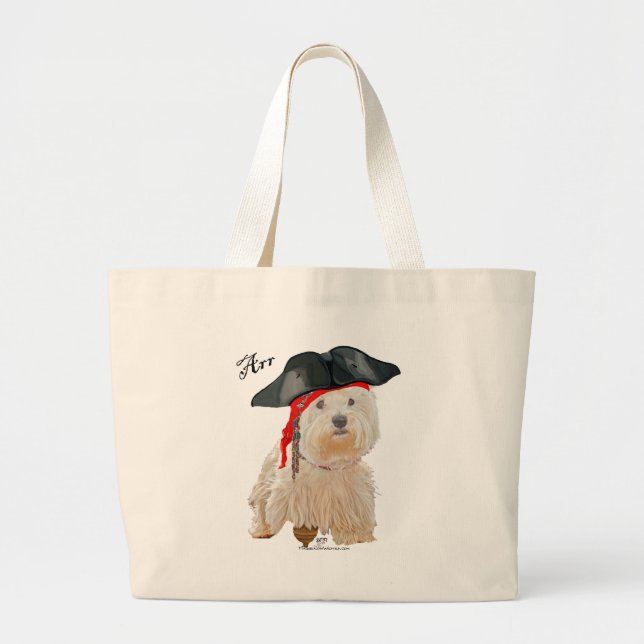 Pirate Westie Jumbo Stoffbeutel (Vorne)