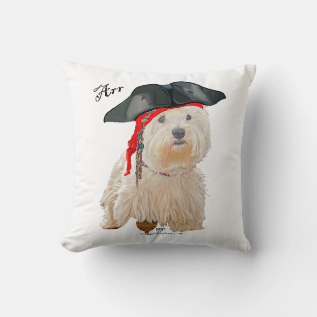 Pirate Westie Kissen (Vorderseite)