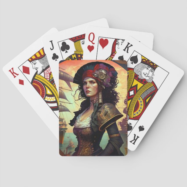 Pirate Woman Fantasy Art Spielkarten (Rückseite)
