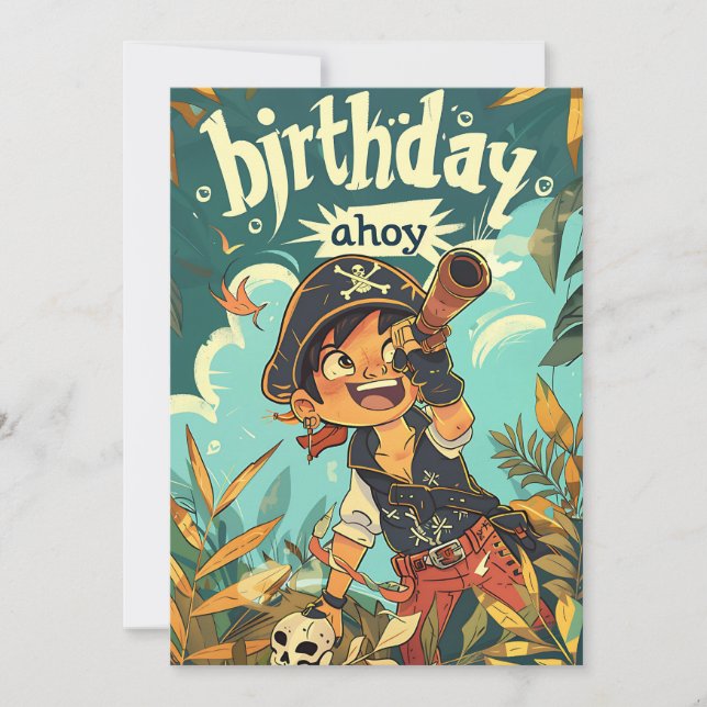 Pirate zum Geburtstag! Einladung (Vorderseite)