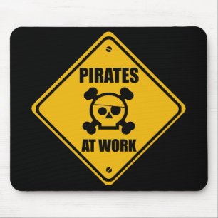 Piraten am Arbeits-Zeichen - Mousepad