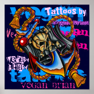 Piraten-Ankerdruck durch veganen Brian Poster