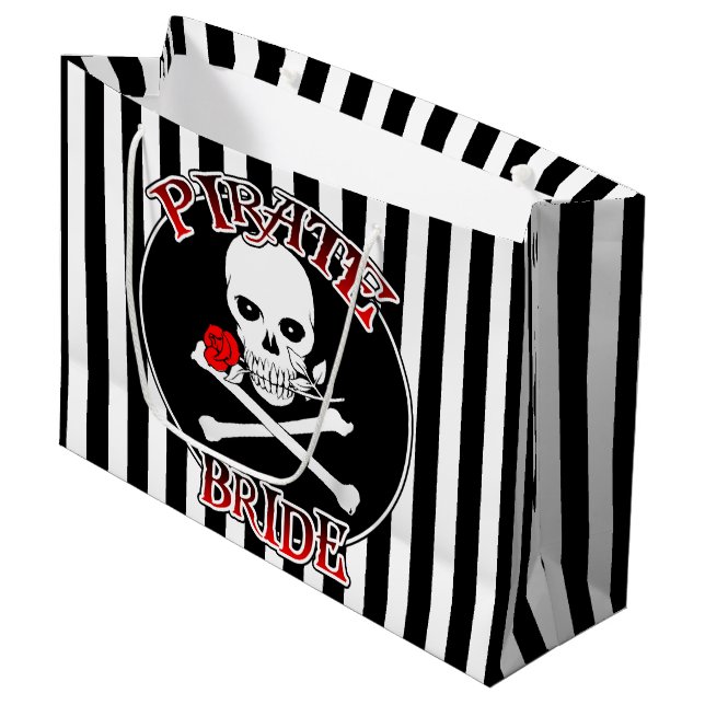 Piraten-Braut-große Geschenk-Tasche Große Geschenktüte (Vorderseite Schrägansicht)