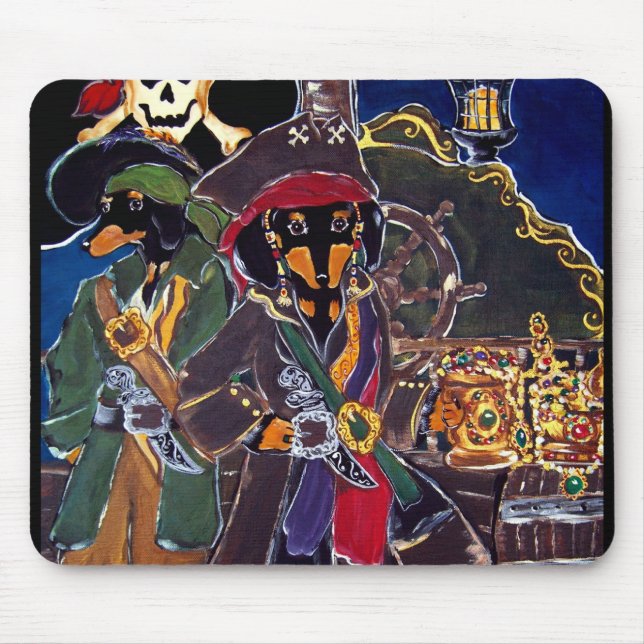 Piraten-Dackeln Mousepad (Vorne)