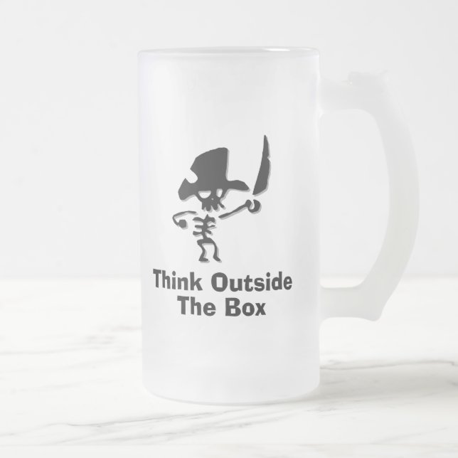 Piraten denken außerhalb der Box Mattglas Bierglas (Rechts)