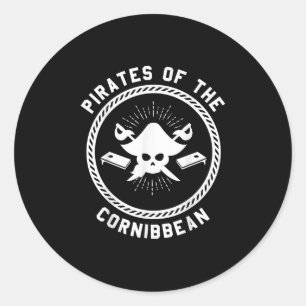 Piraten des Cornhole-Teams Runder Aufkleber