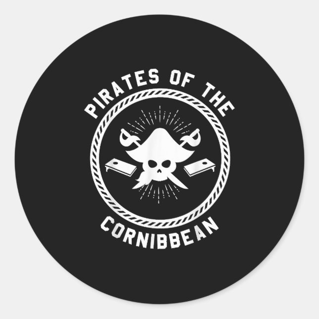 Piraten des Cornhole-Teams Runder Aufkleber (Vorderseite)
