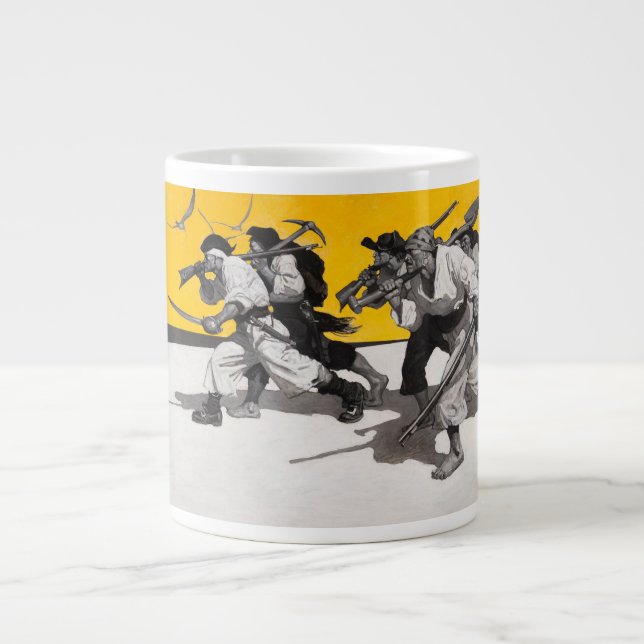Piraten, die nach begrabenem Schatz suchen Jumbo-Tasse (Vorderseite)