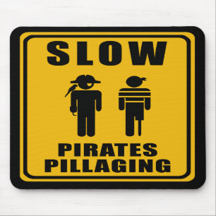 PIRATEN, die Zeichen - Mousepad PLÜNDERN