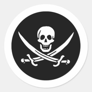 Piraten-Flagge Runder Aufkleber