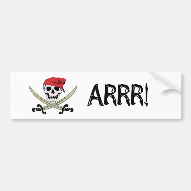 Piraten-Flaggen-Piratenflagge Arrr! Autoaufkleber (Vorne)
