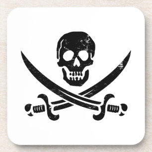 Piraten-Flaggen-Piratenflagge Johns Rackham Untersetzer
