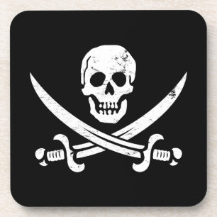 Piraten-Flaggen-Piratenflagge Johns Rackham Untersetzer
