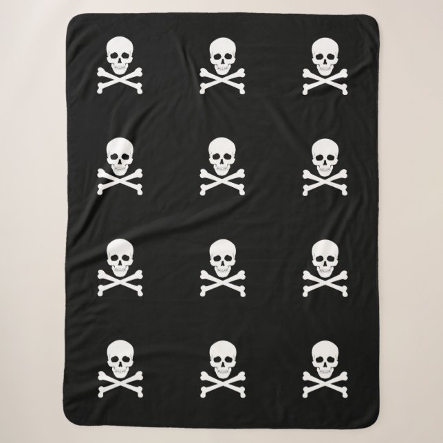 Piraten-Flaggen-Schädel und Knochen-Piratenflagge Sherpadecke (Vorderseite)